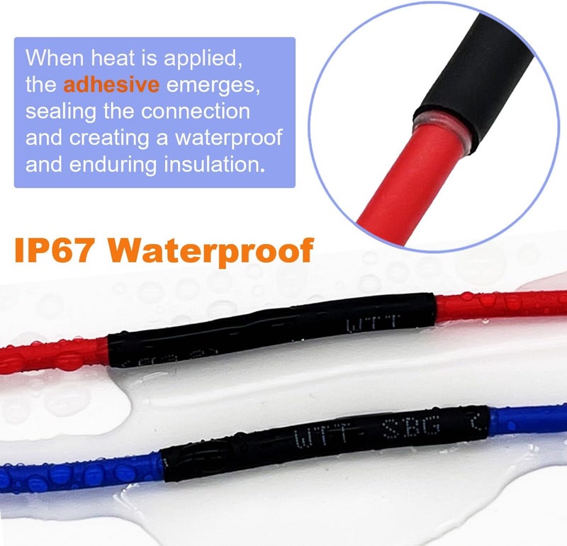 Twippo 6 Kit 16 AWG 4 Pin Connector Car Waterproof Wire Connectors 4 Pin Automotive Electrical Connectors Quick Disconnect 4 Way Wire Terminal Connector Plug and Heat Shrink Tubing Kit - Image 5